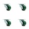 Service Caster 3.25 Inch Green Poly on Steel Caster Set with Roller Bearing and Swivel Lock SCC SCC-30CS3420-PUR-GB-BSL-4 - alternate 1